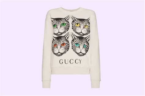 gucci navy cat sweater|gucci feline necklace.